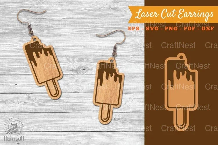 Ice Cream Laser Cut Earrings SVG Bundle - CraftNest - Digital Crafting and Art