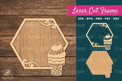 Ice Cream Laser Cut Frame SVG Bundle - CraftNest - Digital Crafting and Art