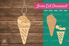 Ice Cream Laser Cut Ornament Clipart Bundle - CraftNest - Digital Crafting and Art