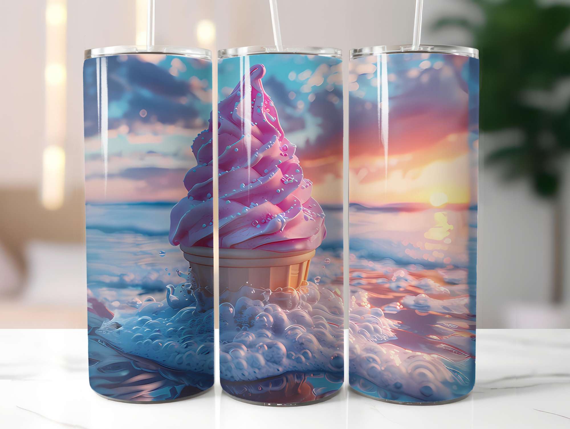 Ice Cream 2 Tumbler Wrap - CraftNest - Digital Crafting and Art