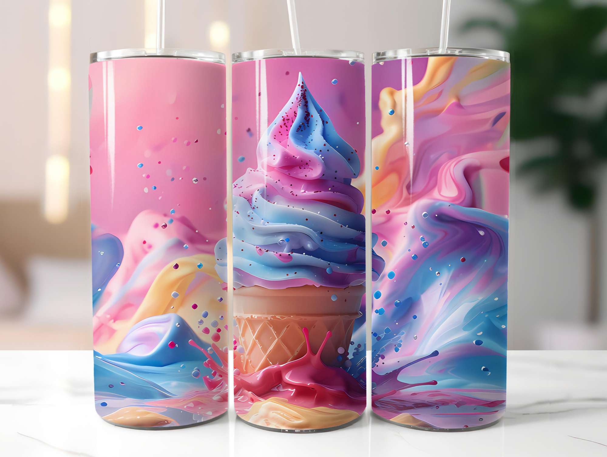 Ice Cream 3 Tumbler Wrap - CraftNest - Digital Crafting and Art