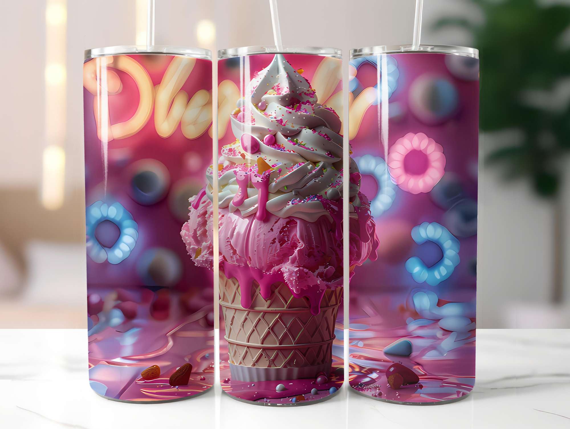 Ice Cream 1 Tumbler Wrap - CraftNest - Digital Crafting and Art