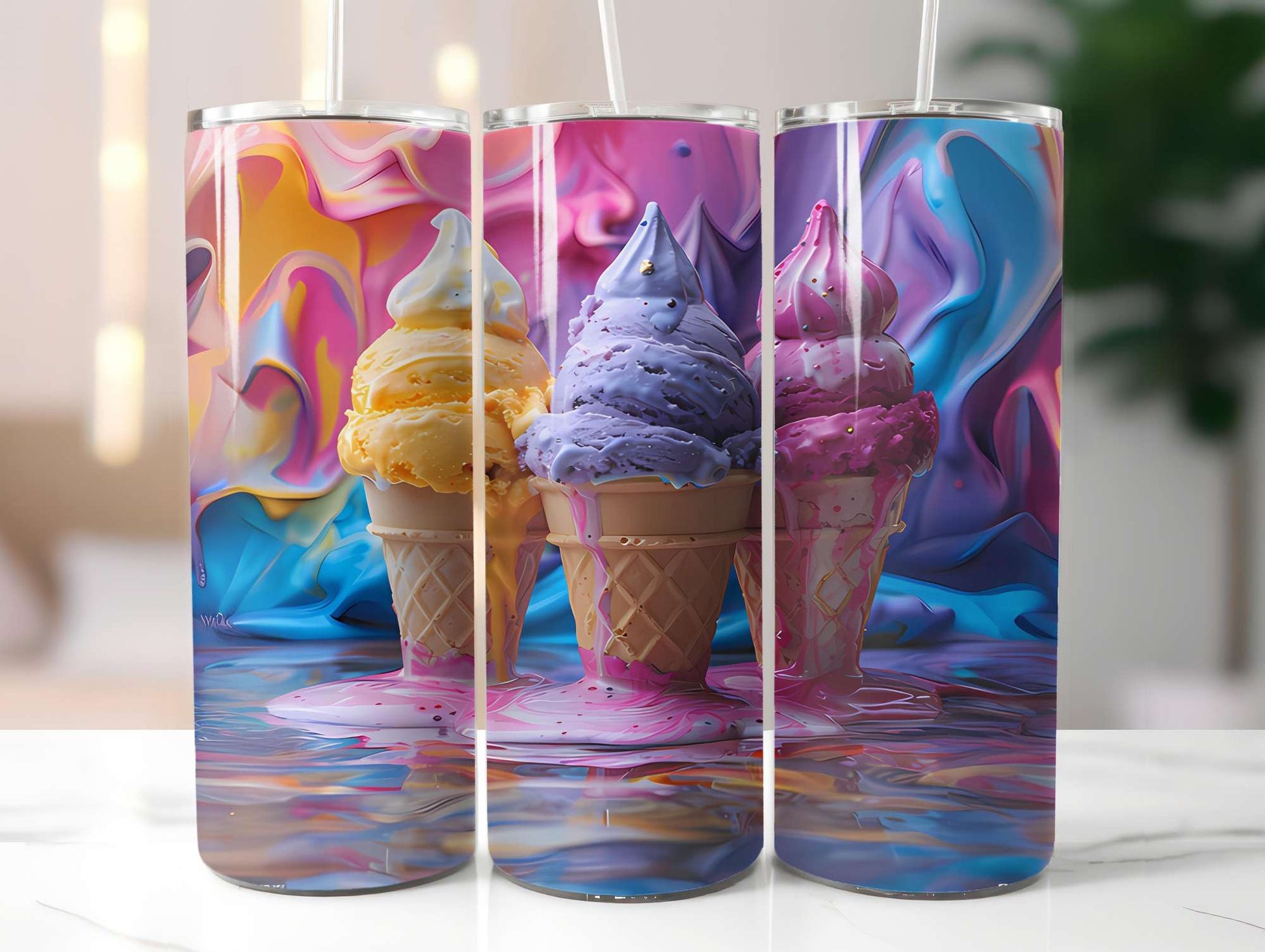 Ice Cream 3 Tumbler Wrap - CraftNest - Digital Crafting and Art