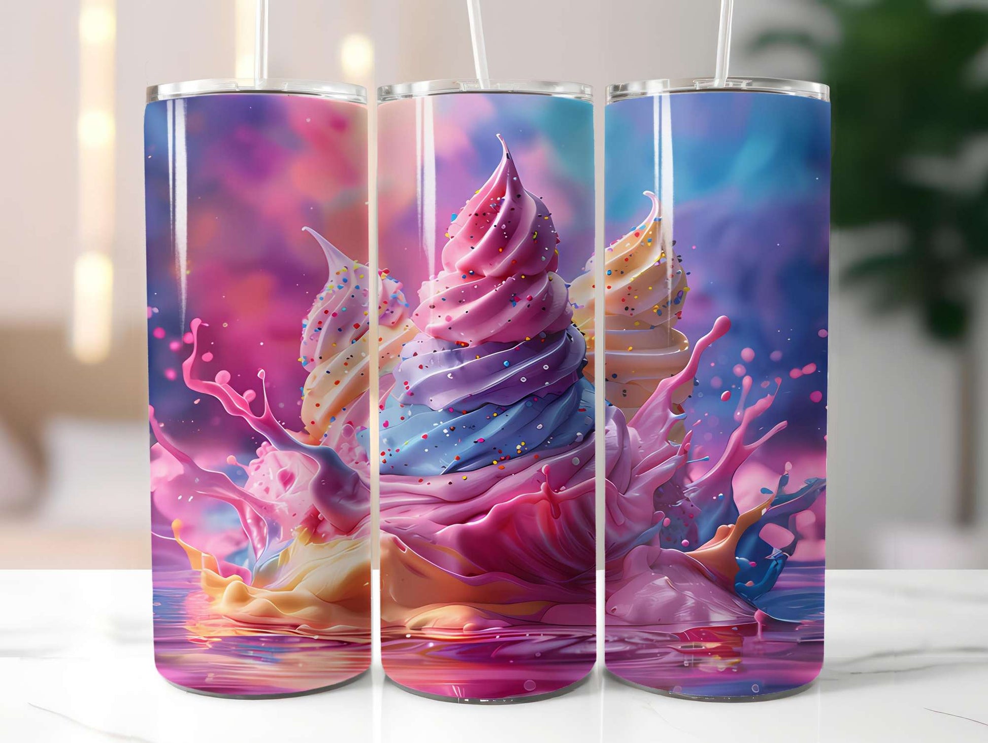 Ice Cream 2 Tumbler Wrap - CraftNest - Digital Crafting and Art