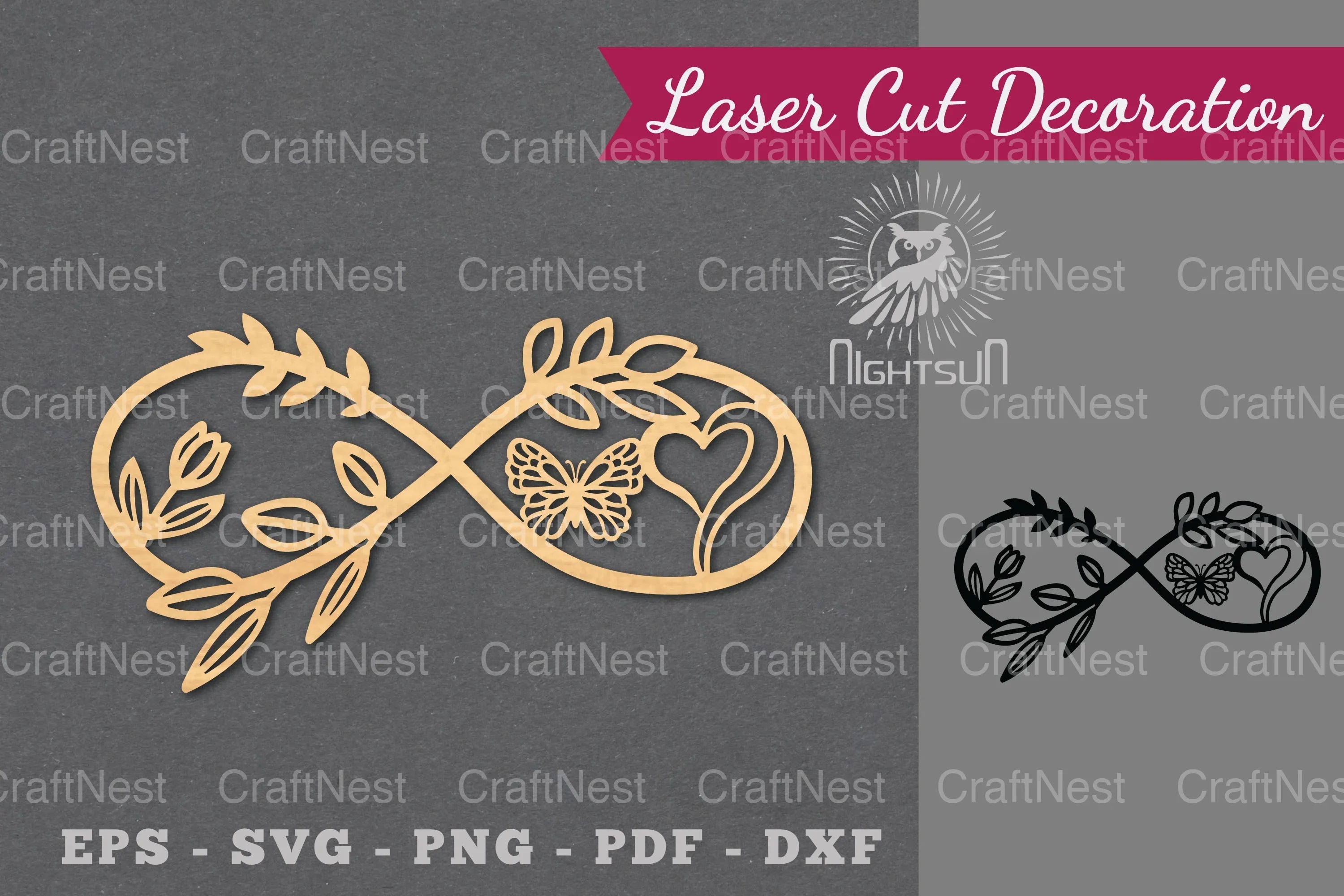 Infinity Floral Laser Cut Decoration Clipart Bundle - CraftNest - Digital Crafting and Art