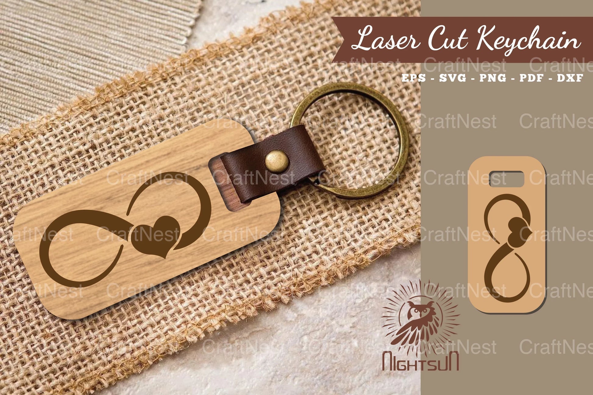 Infinity Heart Laser Cut Keychain Design Bundle - CraftNest - Digital Crafting and Art