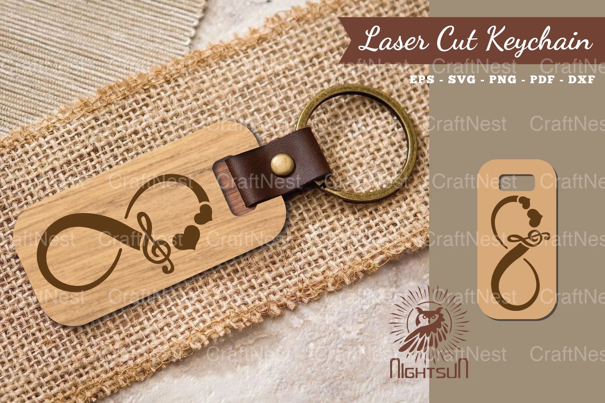 Infinity Music Laser Cut Keychain Design Bundle - CraftNest - Digital Crafting and Art
