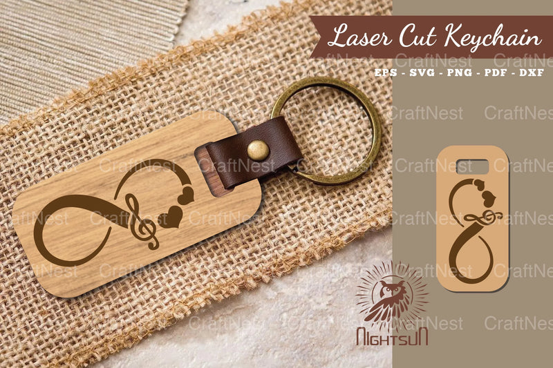Infinity Music Laser Cut Keychain Design Bundle - CraftNest - Digital Crafting and Art
