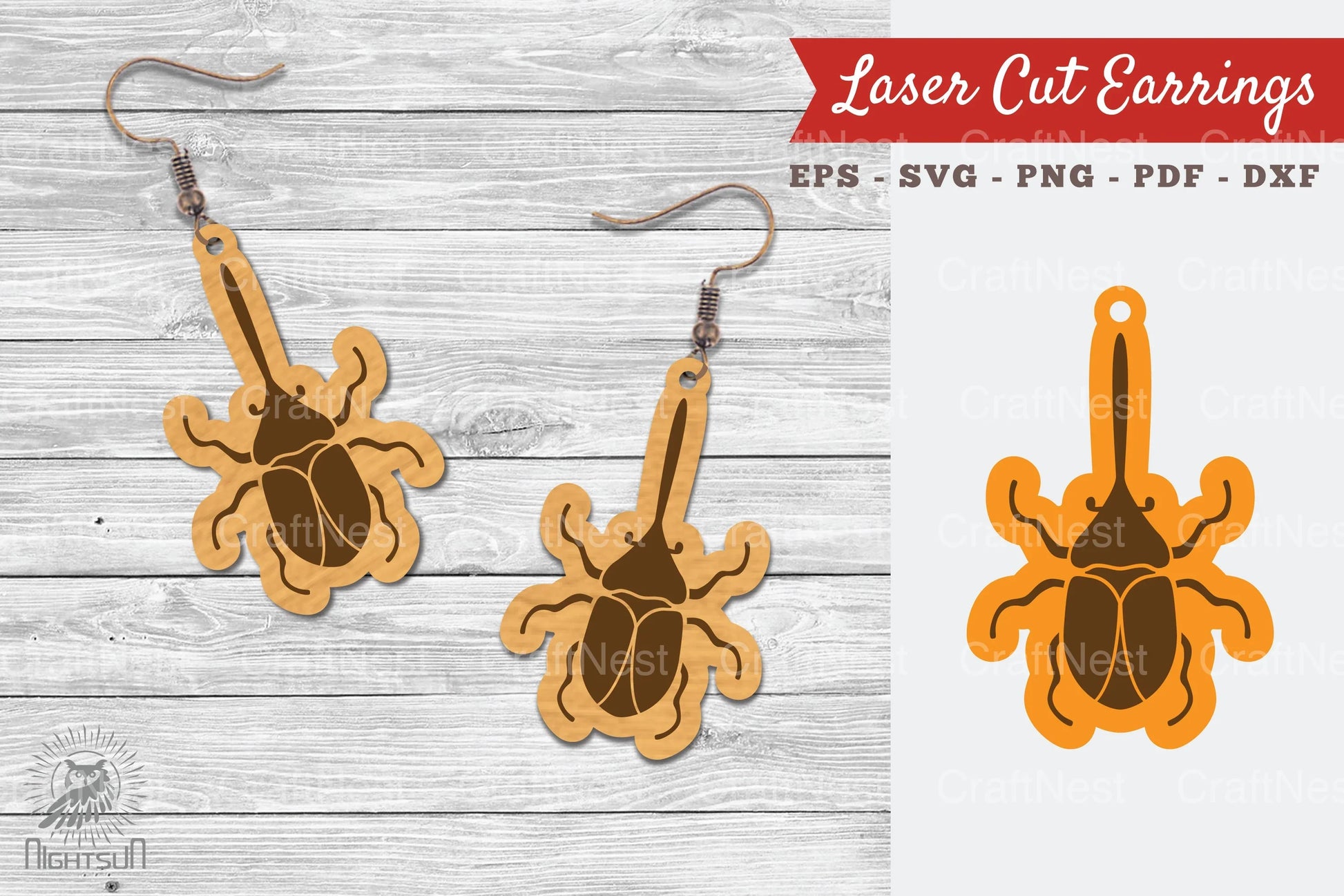 Insect Laser Cut Earrings Design Bundle - CraftNest - Digital Crafting and Art