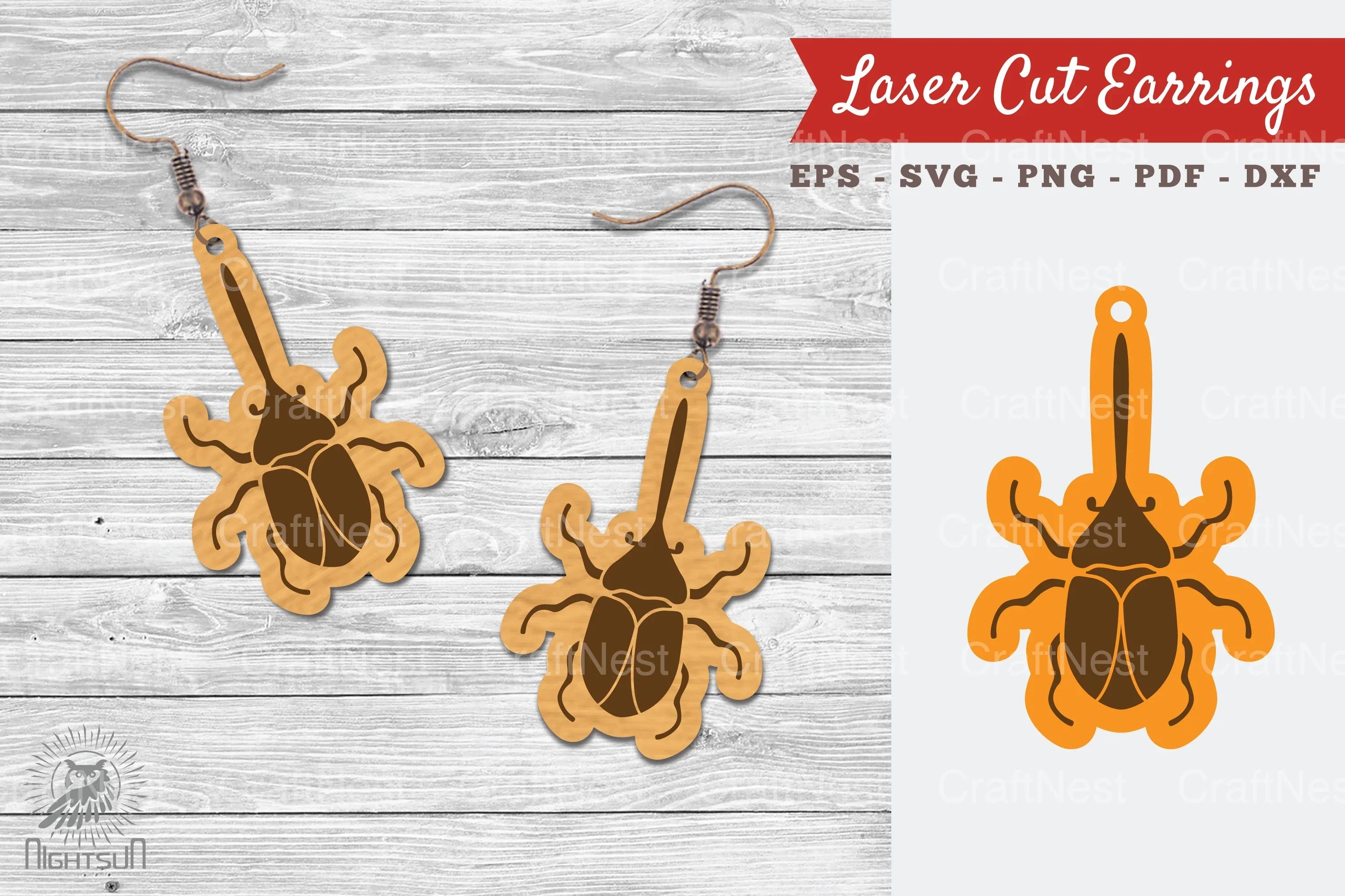Insect Laser Cut Earrings Design Bundle - CraftNest - Digital Crafting and Art