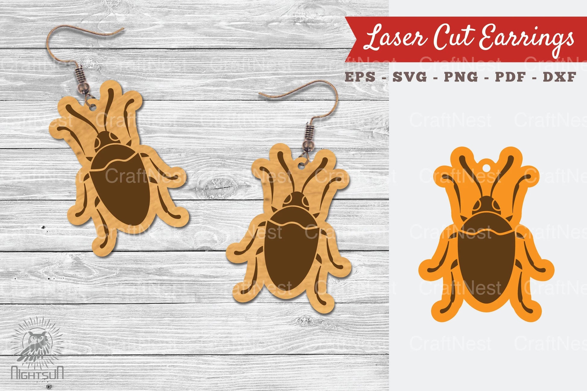Insect Laser Cut Earrings Design Bundle - CraftNest - Digital Crafting and Art