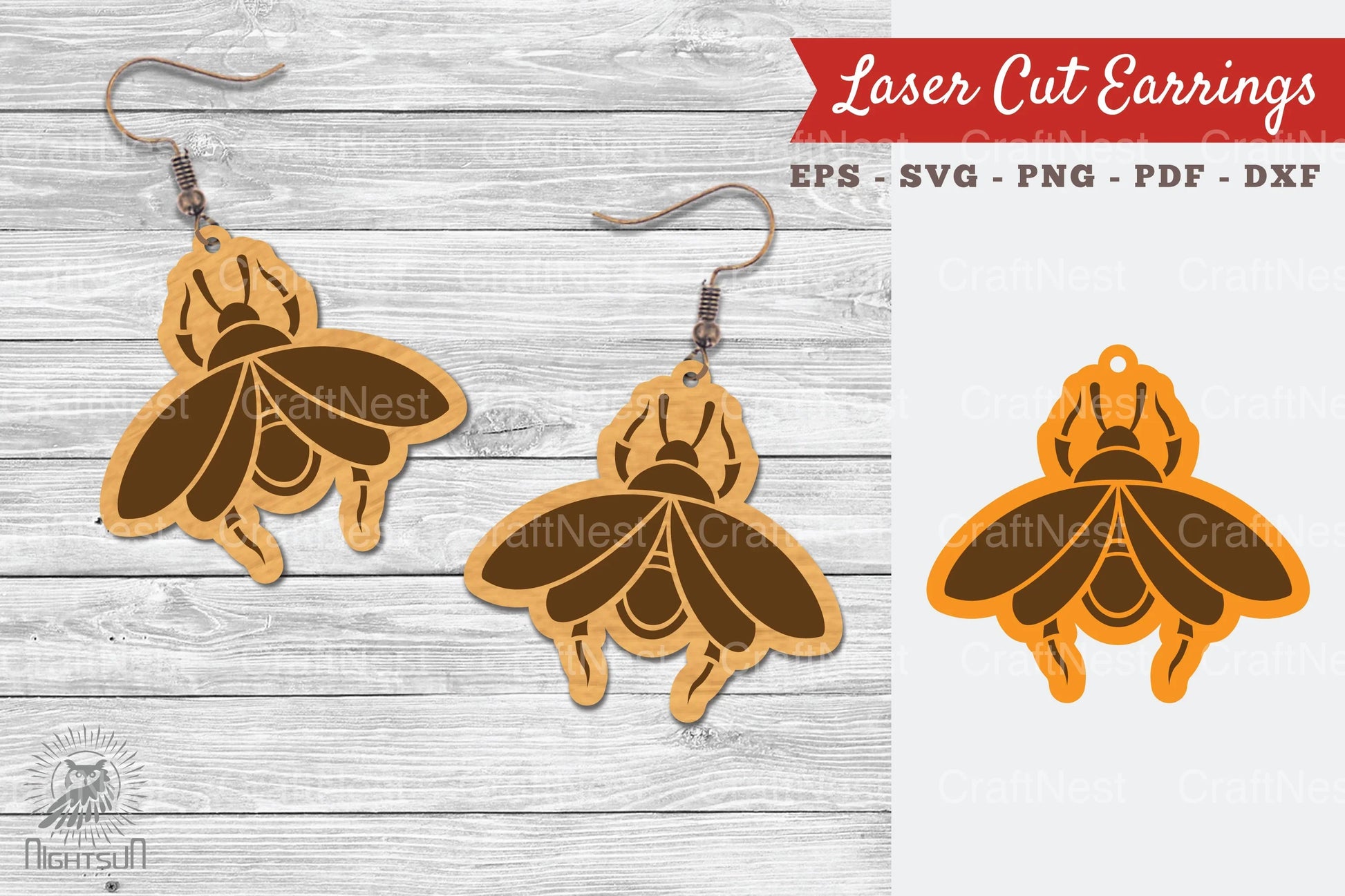 Insect Laser Cut Earrings Design Bundle - CraftNest - Digital Crafting and Art