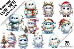 Christmas Cute Yeti Clipart Bundle - CraftNest - Digital Crafting and Art