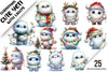 Christmas Cute Yeti Clipart Bundle