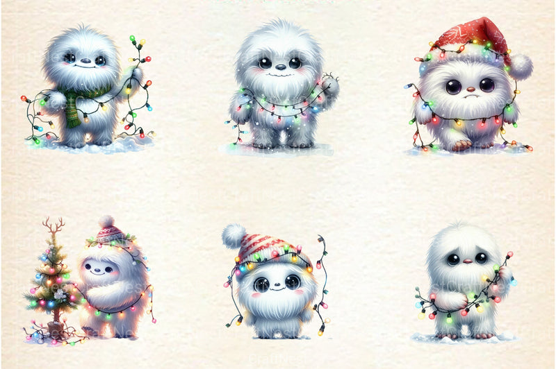 Christmas Cute Yeti Clipart Bundle - CraftNest - Digital Crafting and Art