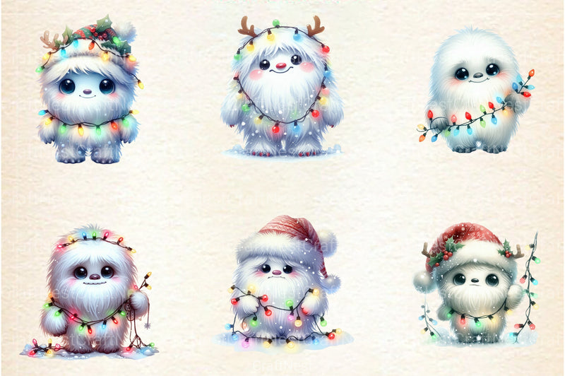 Christmas Cute Yeti Clipart Bundle - CraftNest - Digital Crafting and Art