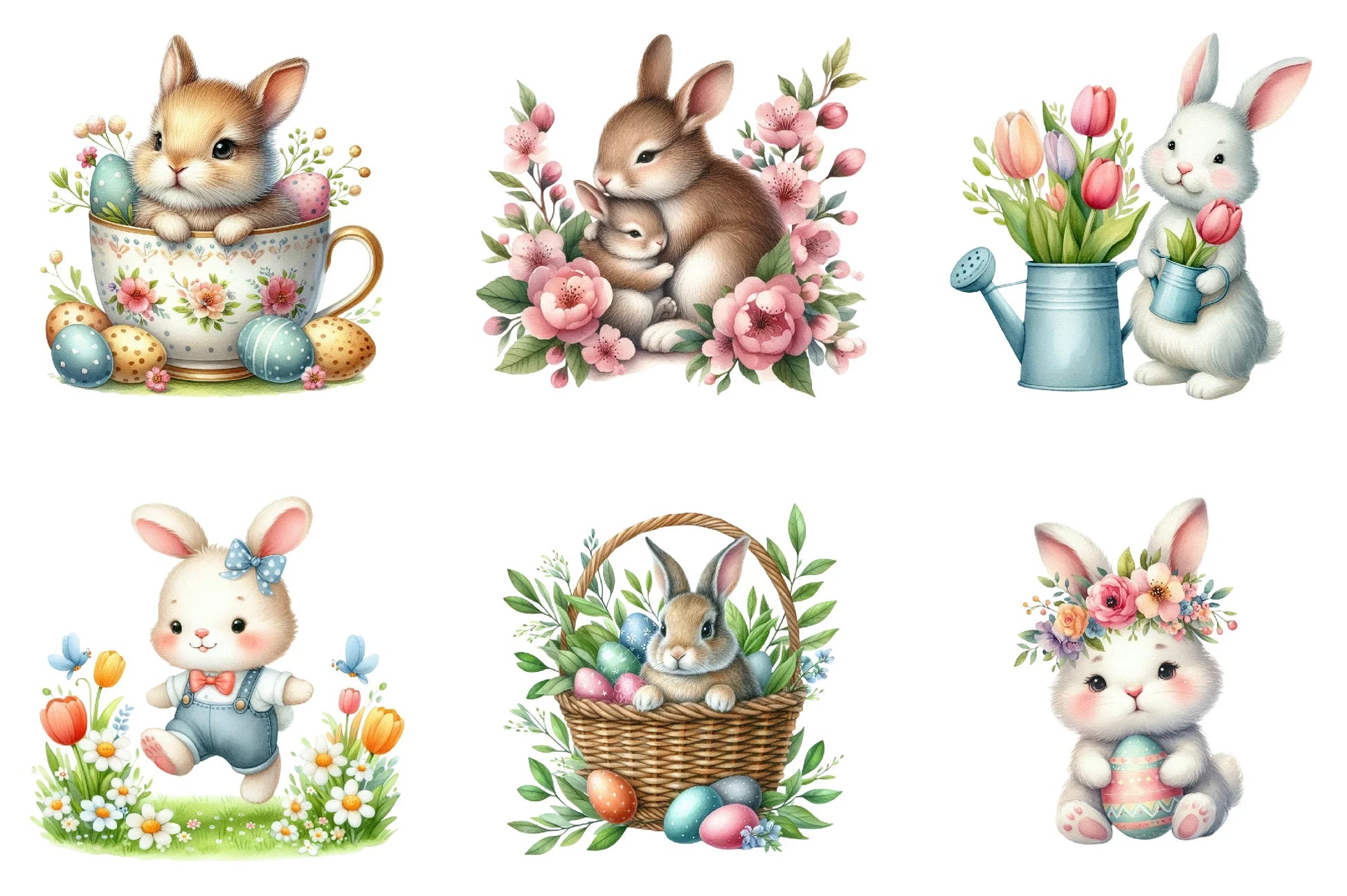 Easter Bunny Clipart Bundle - CraftNest - Digital Crafting and Art