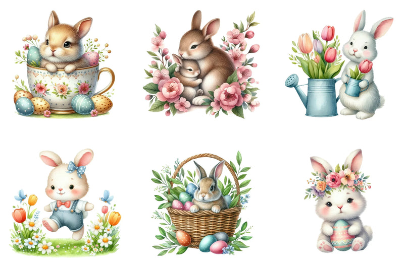 Easter Bunny Clipart Bundle - CraftNest - Digital Crafting and Art