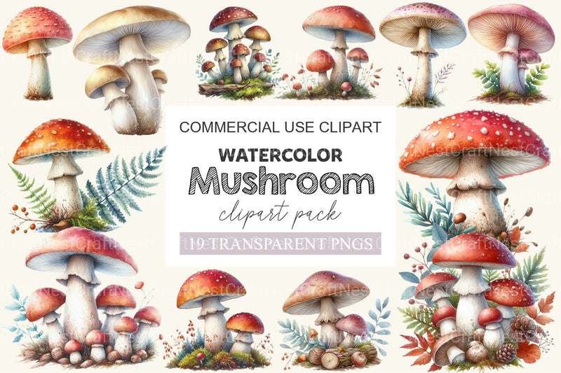 Mushroom Clipart Bundle 3 - CraftNest - Digital Crafting and Art