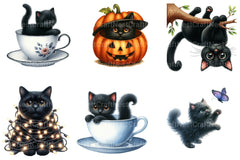 Funny Black Cat Clipart Bundle 4 - CraftNest - Digital Crafting and Art