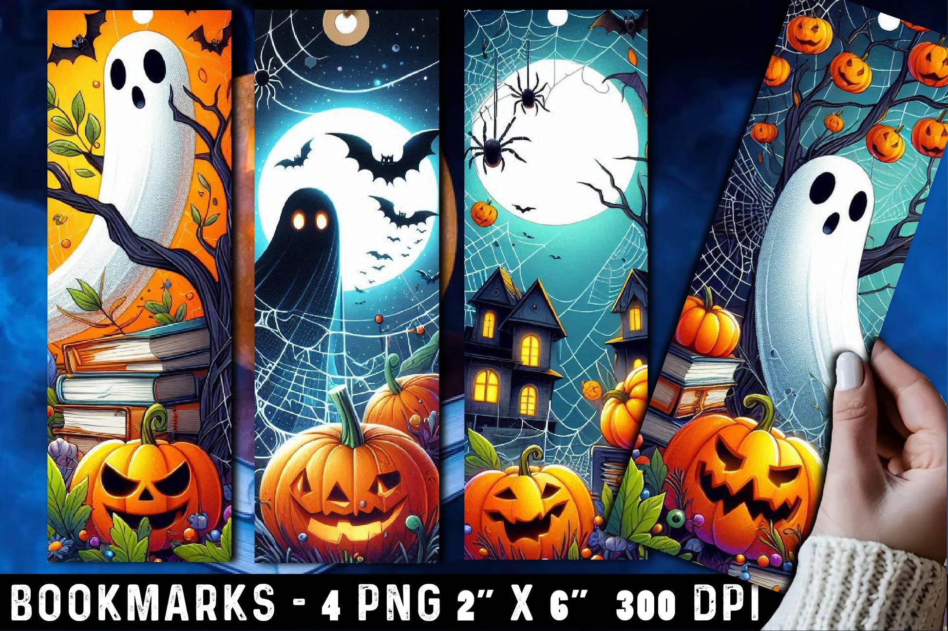 Halloween Bookmarks 4 Bundle - CraftNest - Digital Crafting and Art
