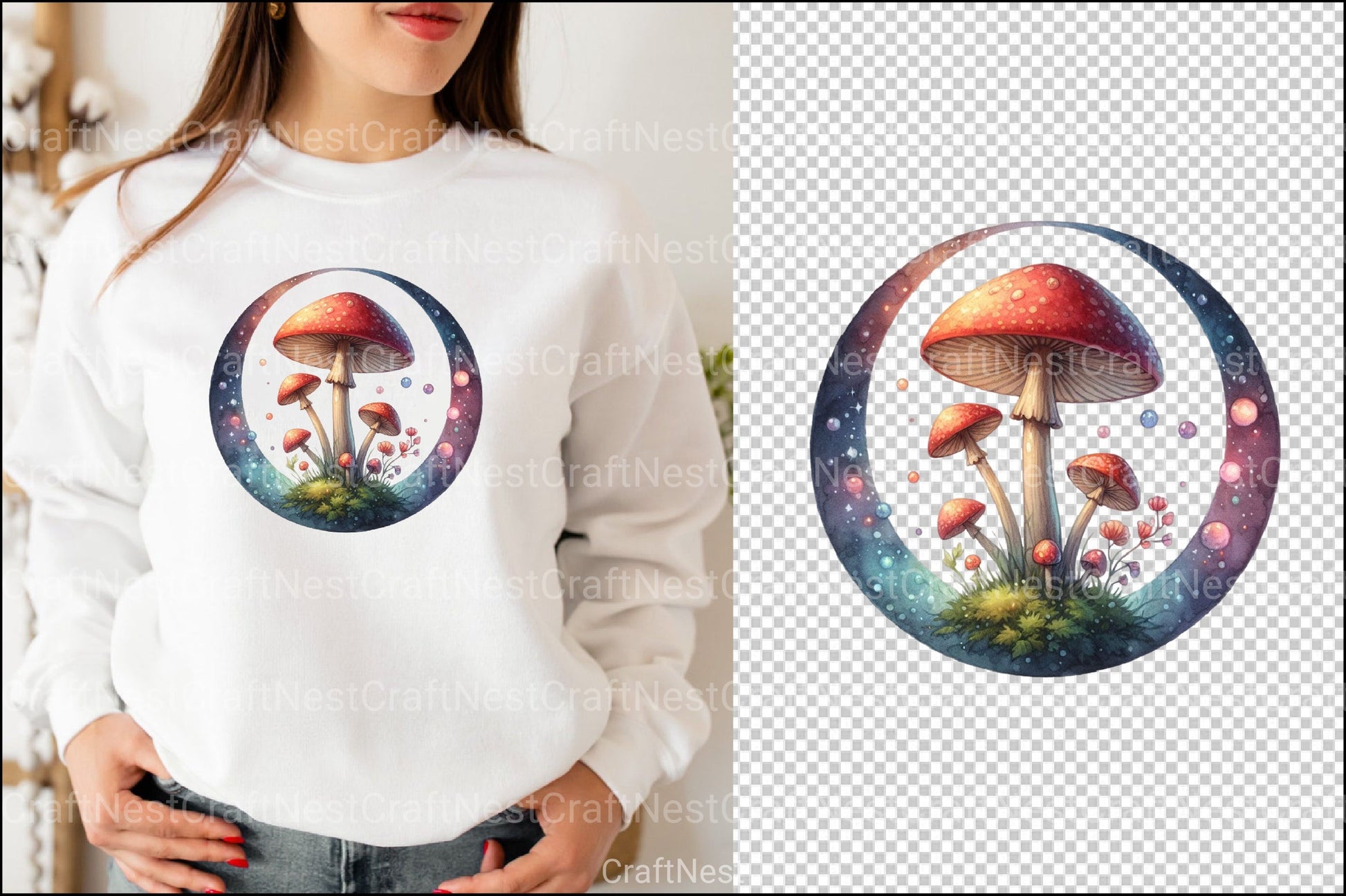Magic Mushrooms Clipart Bundle 1 - CraftNest - Digital Crafting and Art