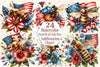 Fourth of July Bee Clipart Bundle