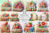 Strawberry Fence Clipart Bundle 2