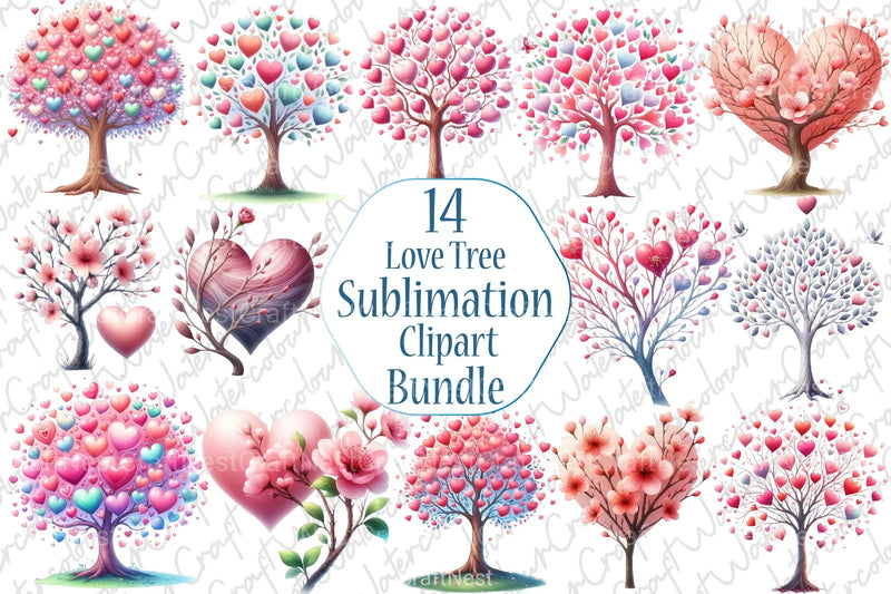 Love Tree Clipart Bundle - CraftNest - Digital Crafting and Art