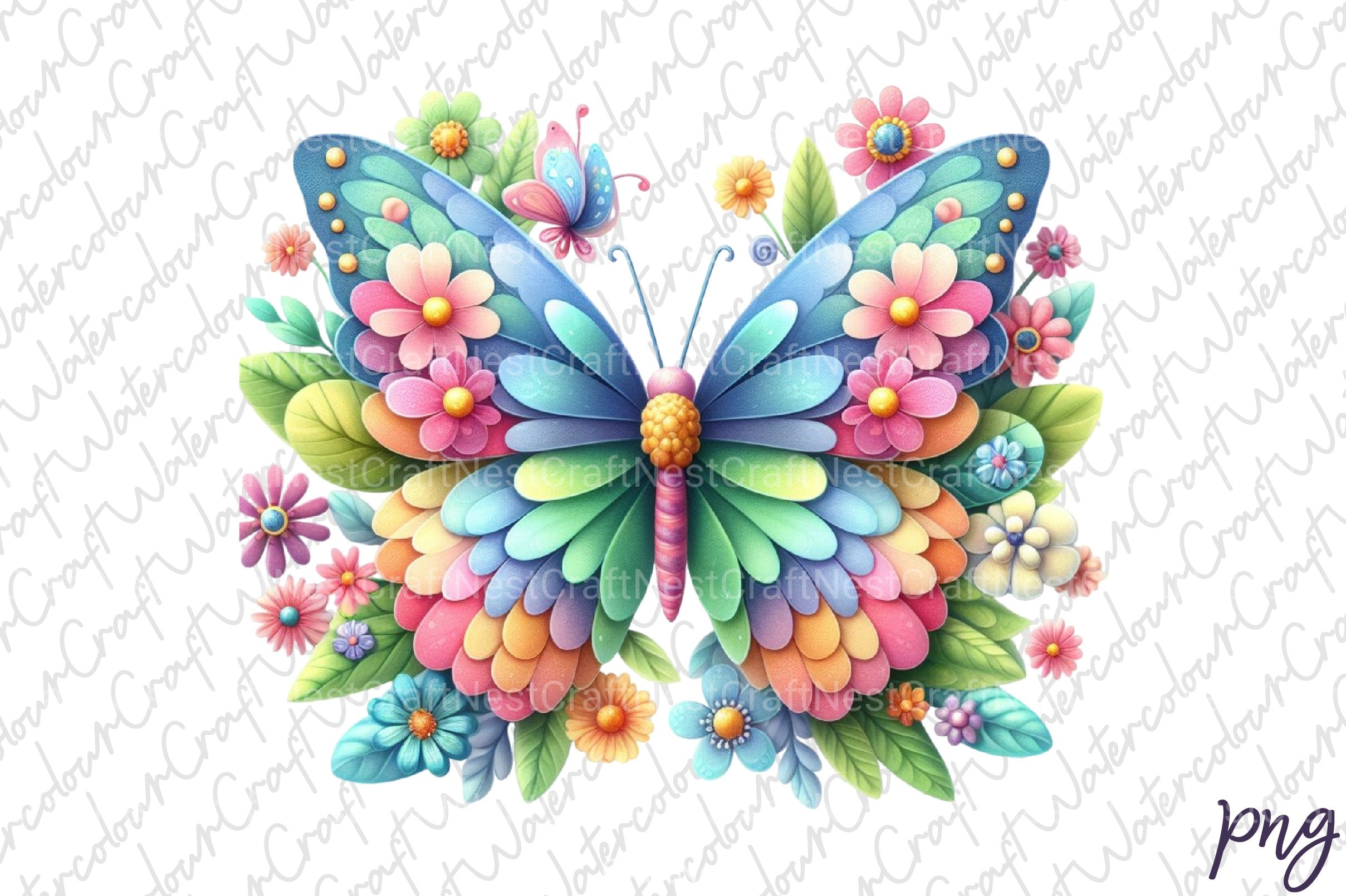 Cute Butterflies Clipart Bundle 1 - CraftNest - Digital Crafting and Art