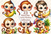 Funny Monkey Clipart Bundle 4
