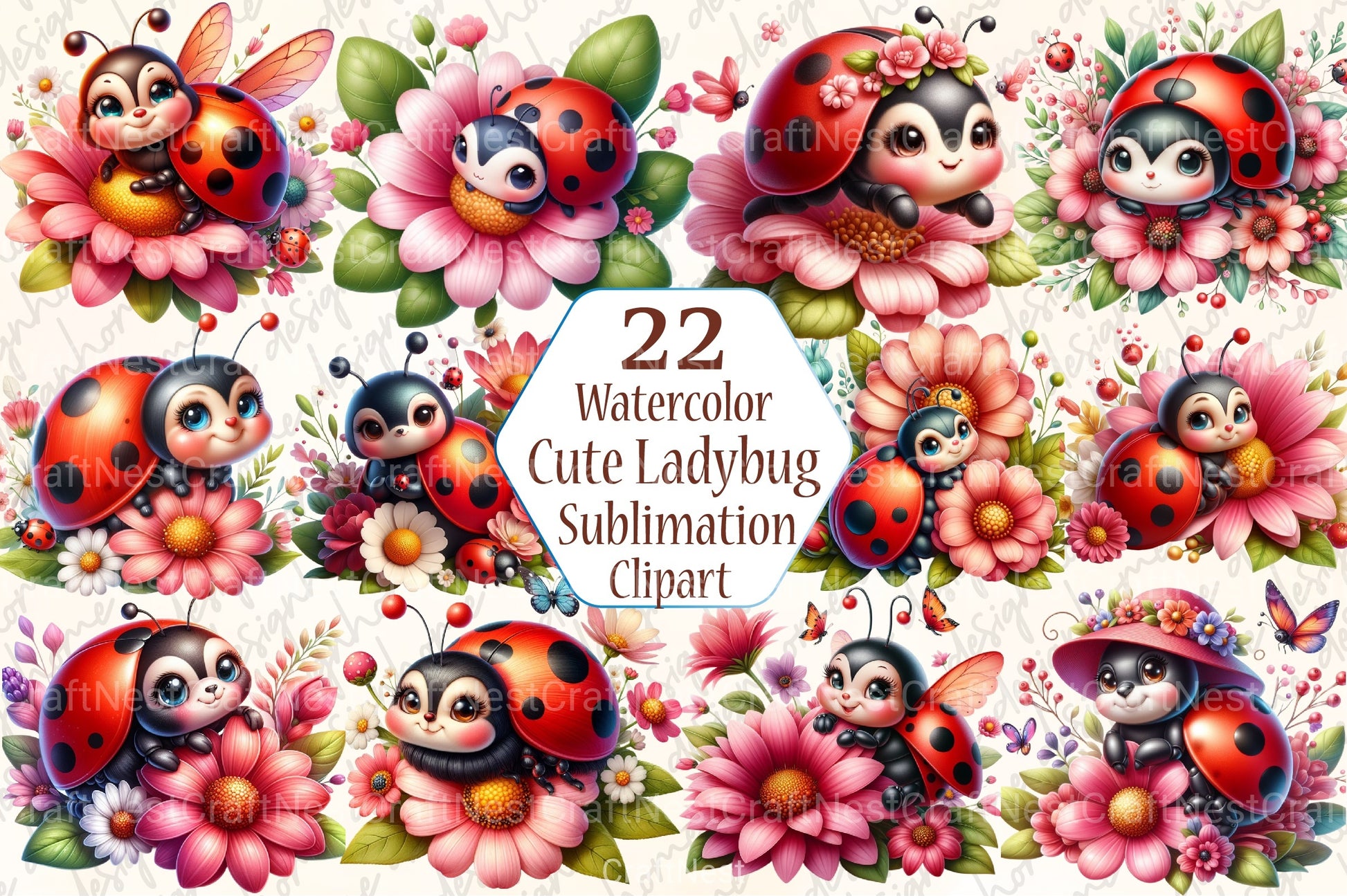 Cute Ladybug Clipart Bundle 4 - CraftNest - Digital Crafting and Art