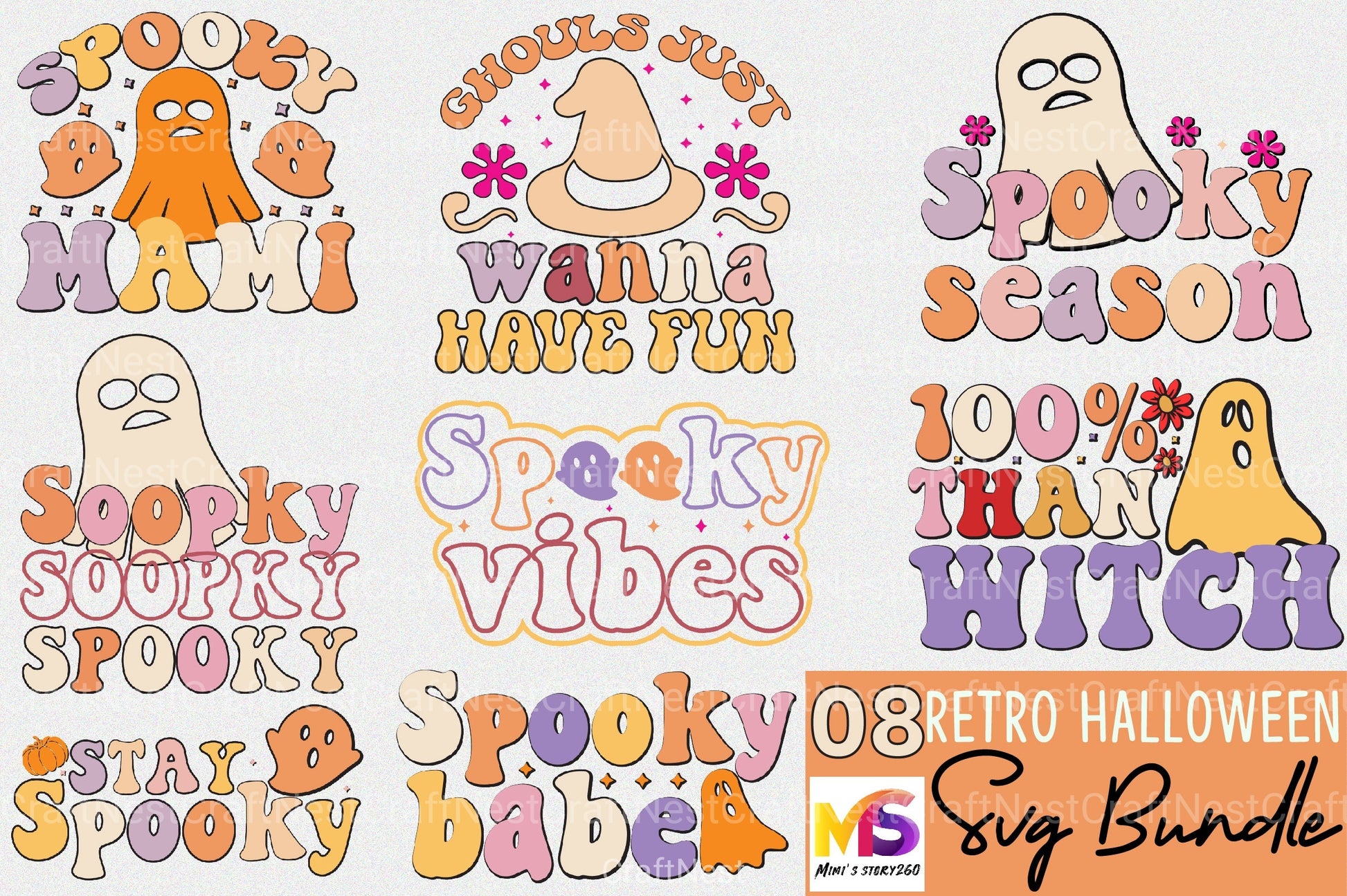 Retro Halloween Bundle - CraftNest - Digital Crafting and Art
