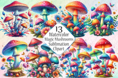 Magic Mushrooms Graphics Clipart Bundle - CraftNest - Digital Crafting and Art