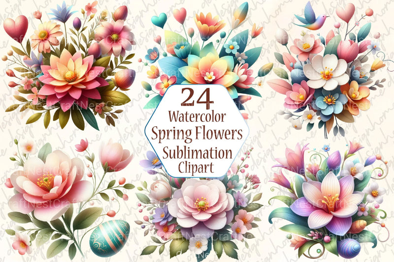 Spring Flowers Clipart Bundle 26 - CraftNest - Digital Crafting and Art