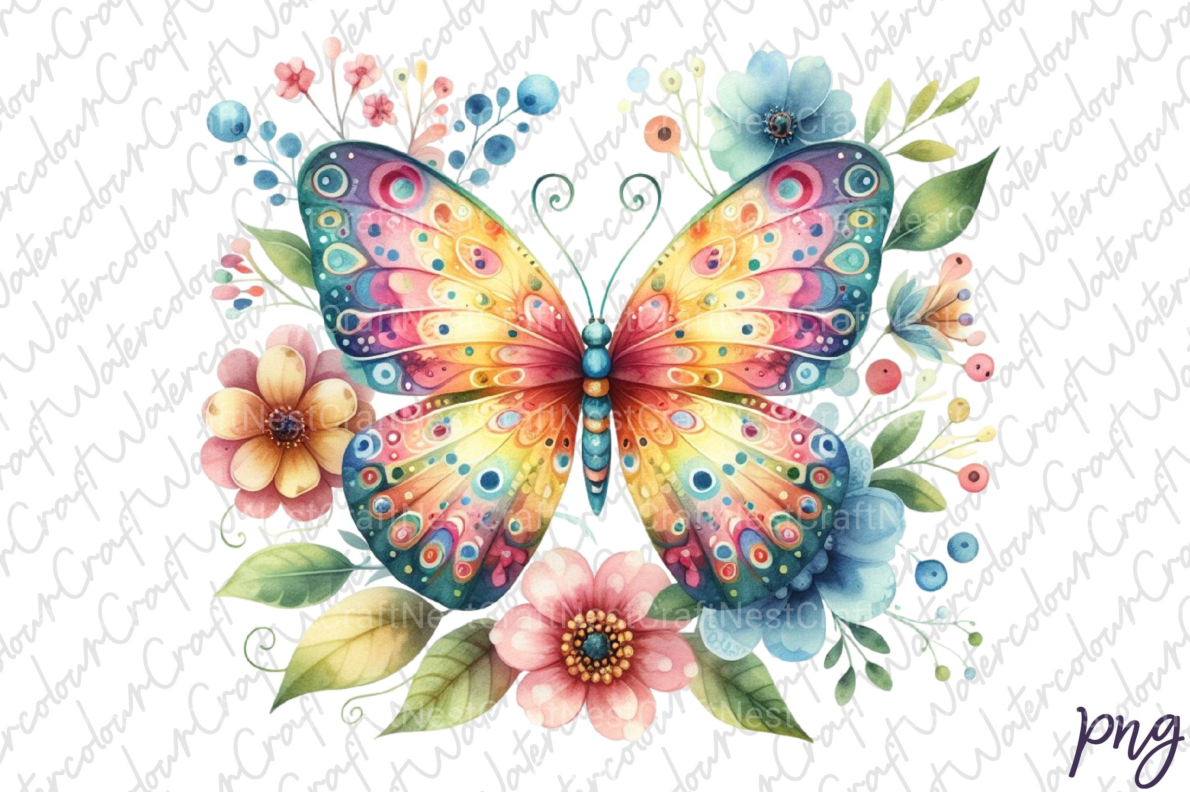 Cute Butterflies Clipart Bundle 1 - CraftNest - Digital Crafting and Art