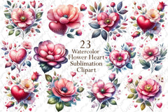 Flower Heart Clipart Bundle 99 - CraftNest - Digital Crafting and Art