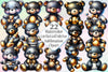 Cute Black and Gold Teddy Bear Clipart Bundle
