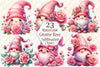 Cute Gnome Rose Clipart Bundle 99