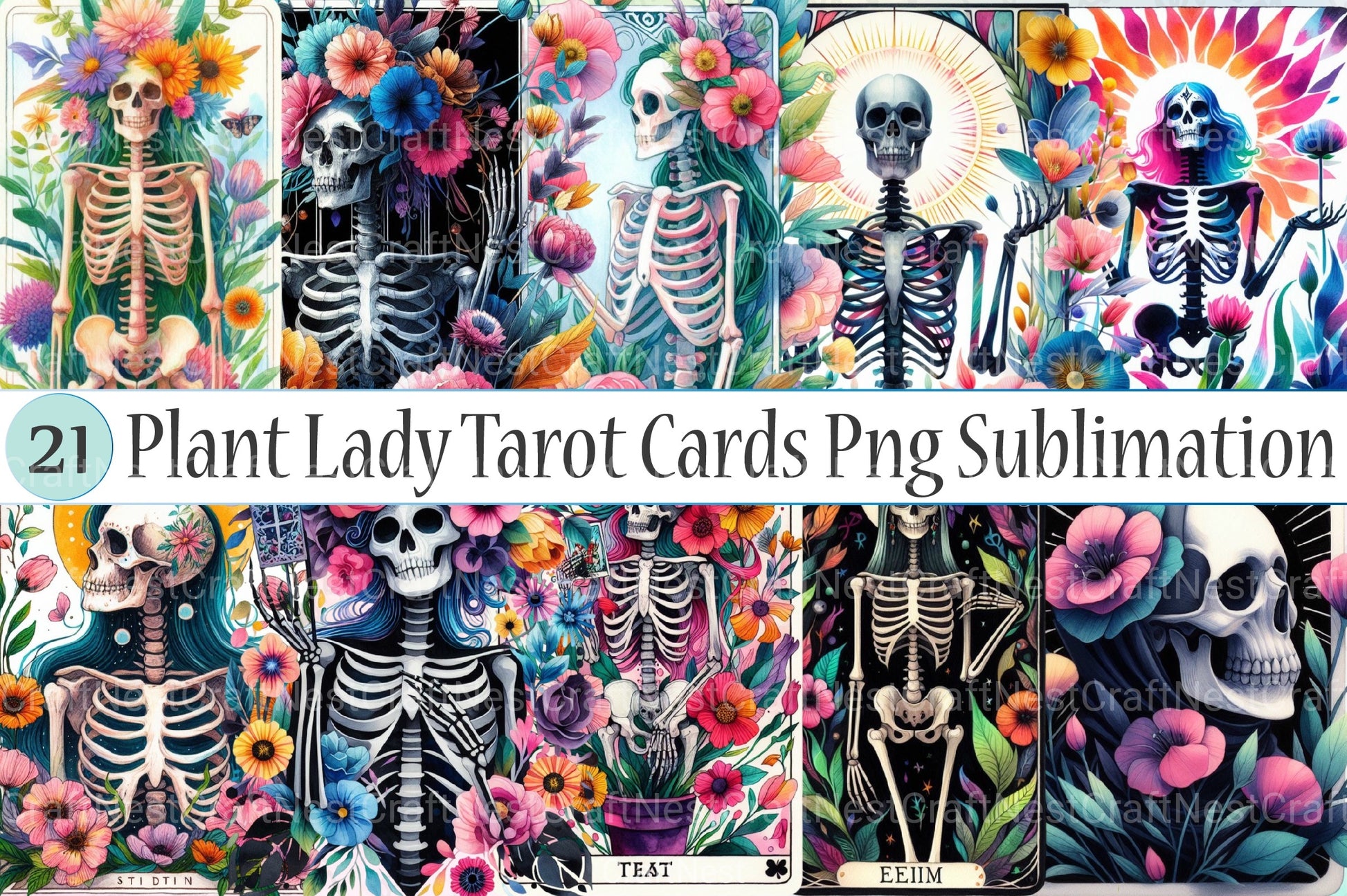 Plant Lady Tarot Card Clipart Bundle - CraftNest - Digital Crafting and Art