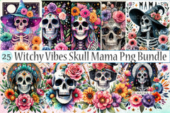 Witchy Vibes Skull Mama Clipart Bundle - CraftNest - Digital Crafting and Art