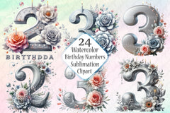 Silver Birthday Numbers Clipart Bundle - CraftNest - Digital Crafting and Art