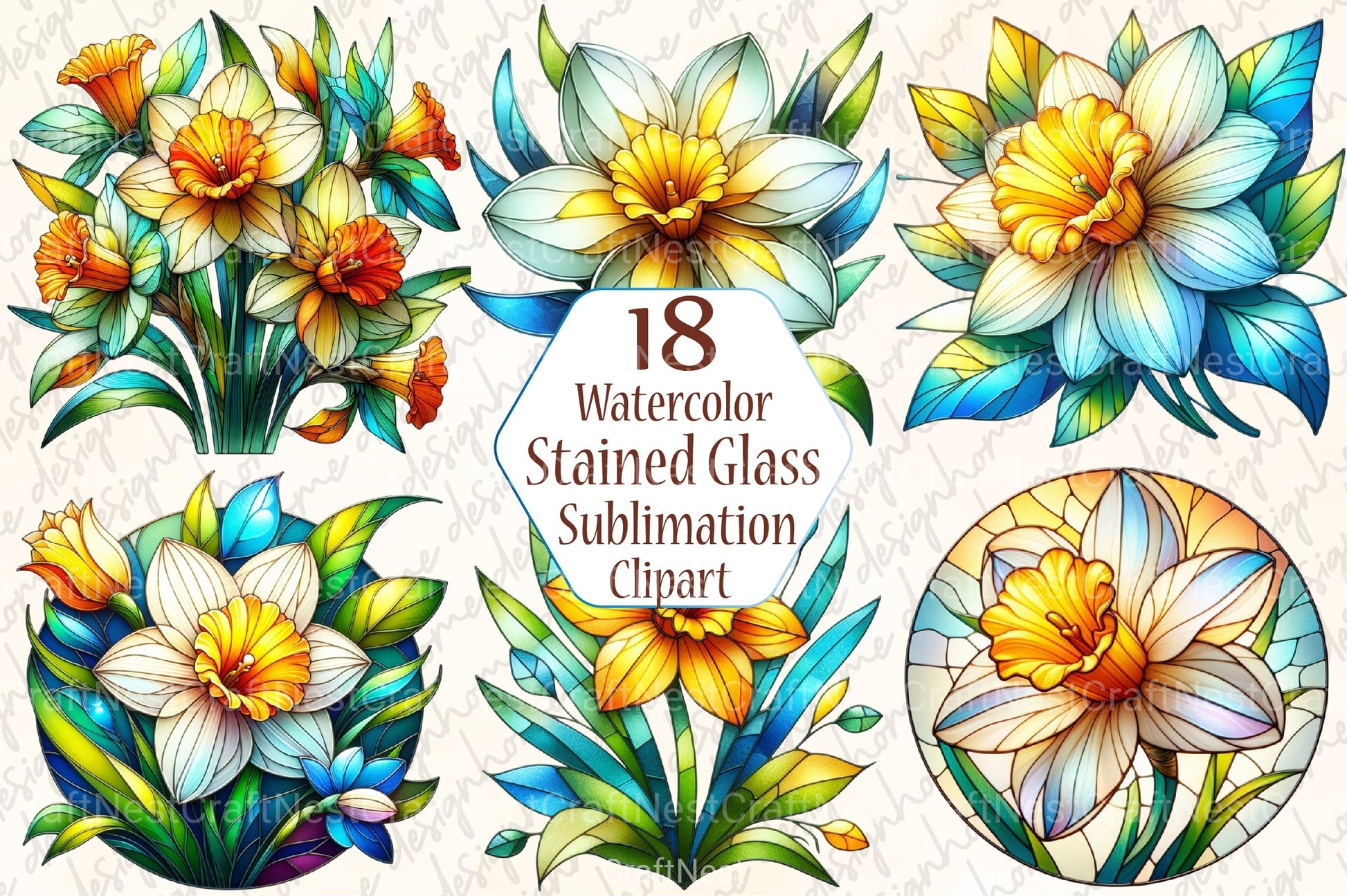 Stained Glass Clipart Bundle 1 - CraftNest - Digital Crafting and Art