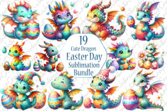 Cute Dragon Easter Clipart Bundle - CraftNest - Digital Crafting and Art
