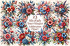 4th of July Flower Bouquet Clipart Bundle