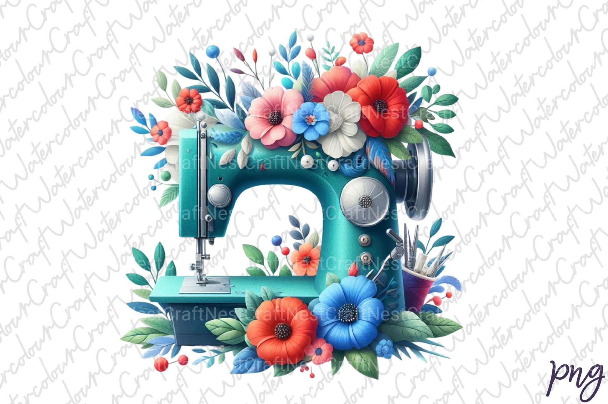 Floral Sewing Machine Clipart Bundle - CraftNest - Digital Crafting and Art
