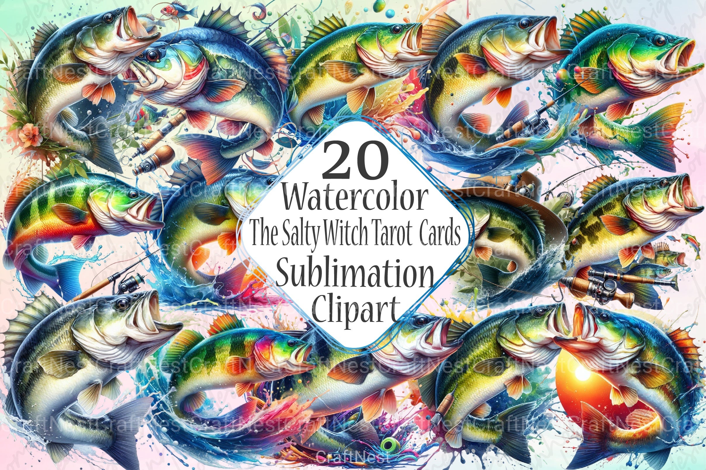 Bass Fishing Clipart Bundle - CraftNest - Digital Crafting and Art