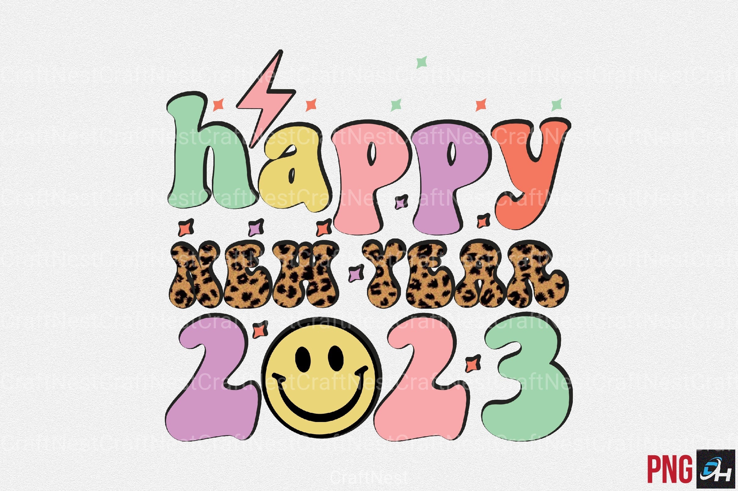 New Year Retro Clipart Bundle - CraftNest - Digital Crafting and Art