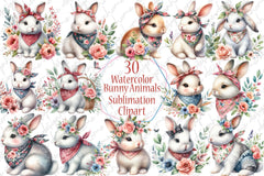 Tiger Bunny Animals Clipart Bundle - CraftNest - Digital Crafting and Art