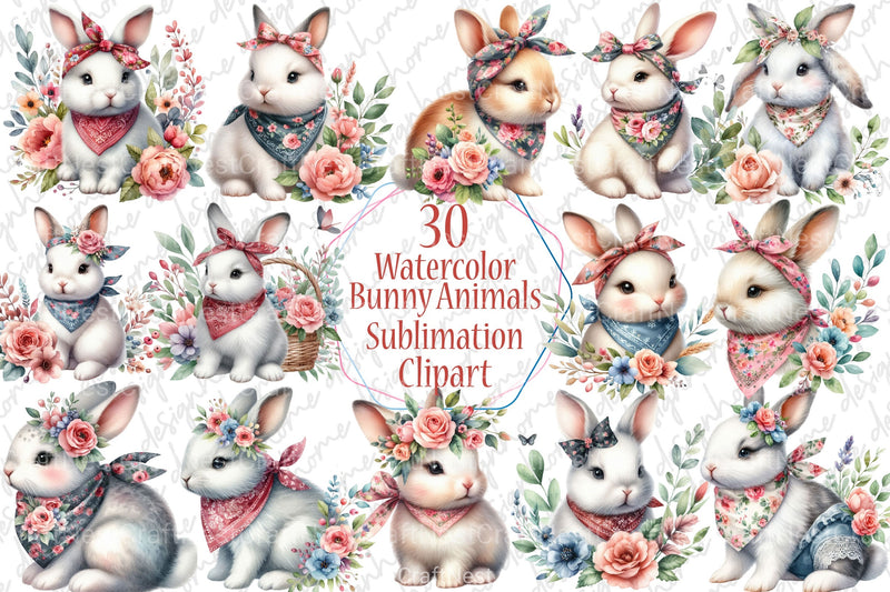 Tiger Bunny Animals Clipart Bundle - CraftNest - Digital Crafting and Art